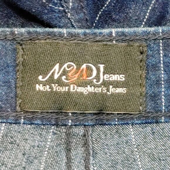 NYDJ Not Your Daughter's Tummy Tuck Jean Pinstripe Blue White Womens Size 6 NWT - Picture 3 of 9